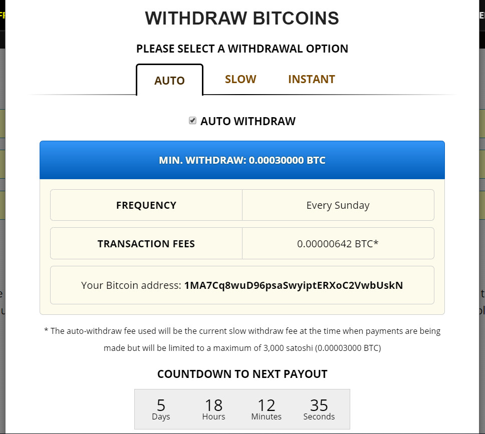 免費比特幣 freebitco.in 自動出金
