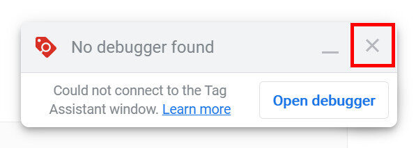 關閉 Google Tag Manager (GTM) 除錯工具的小工具視窗
