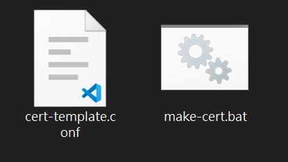 執行 make-cert.bat 前,請確保 cert-template.conf 已同一目錄 執行 make-cert.bat 前,請確保 cert-template.conf 已同一目錄