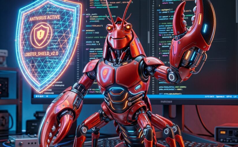 友善且充滿科技感的紅色龍蝦在開發生態中面臨防毒警告