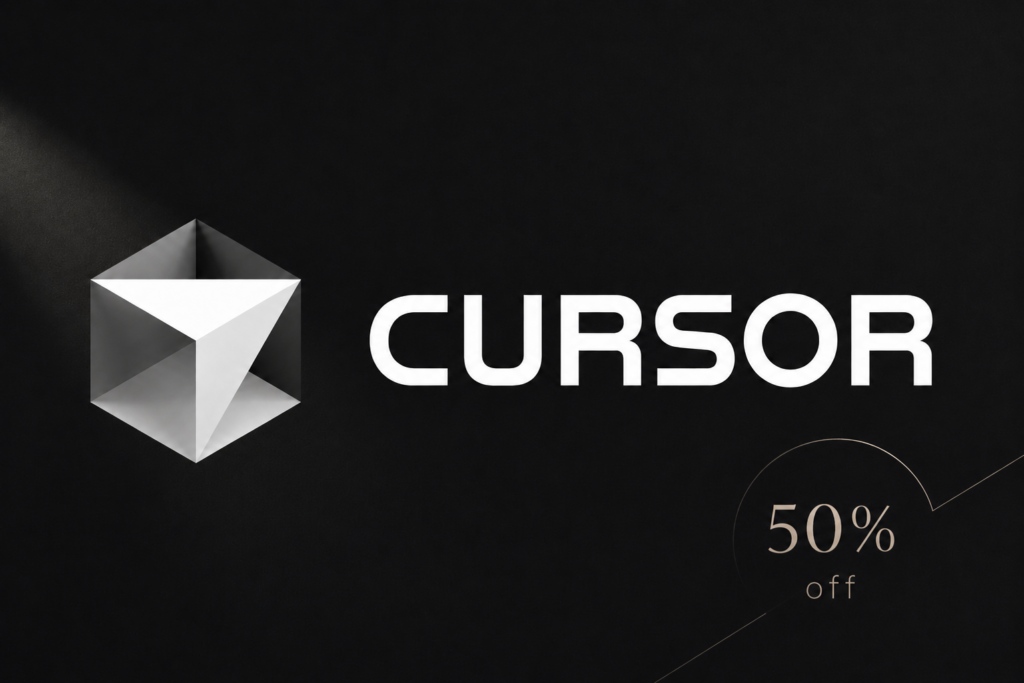 新用戶 50% 折扣，cursor 沒打過折呢趁這一波，可以先從免費額度開始摸看看，真的用得順，再用折扣升級也不晚。